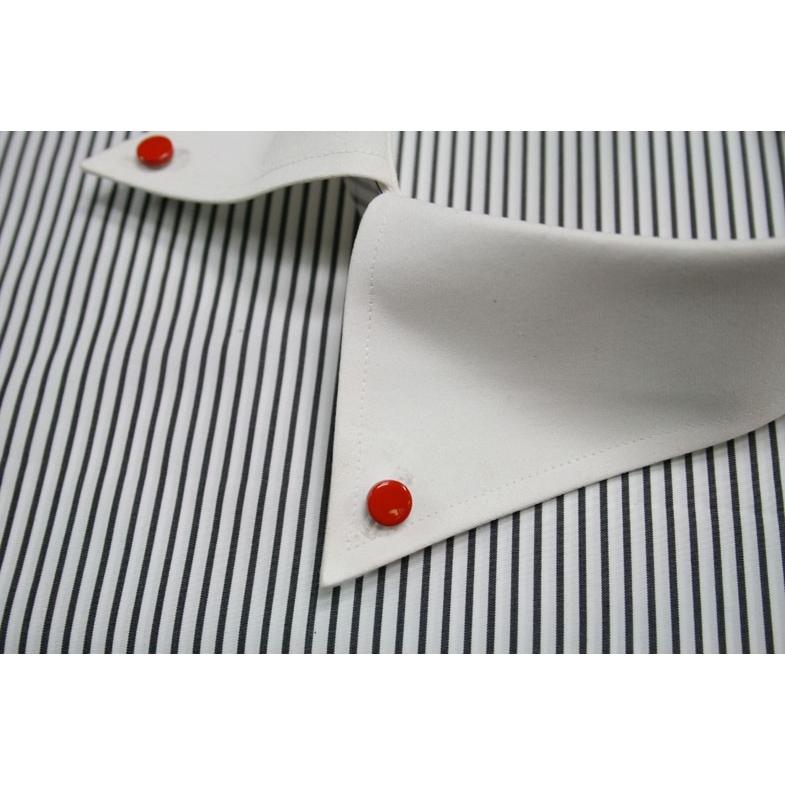 BUTTON DOWN PIERCE 【ボタンダウン　ピアス】朱色 |  | 01