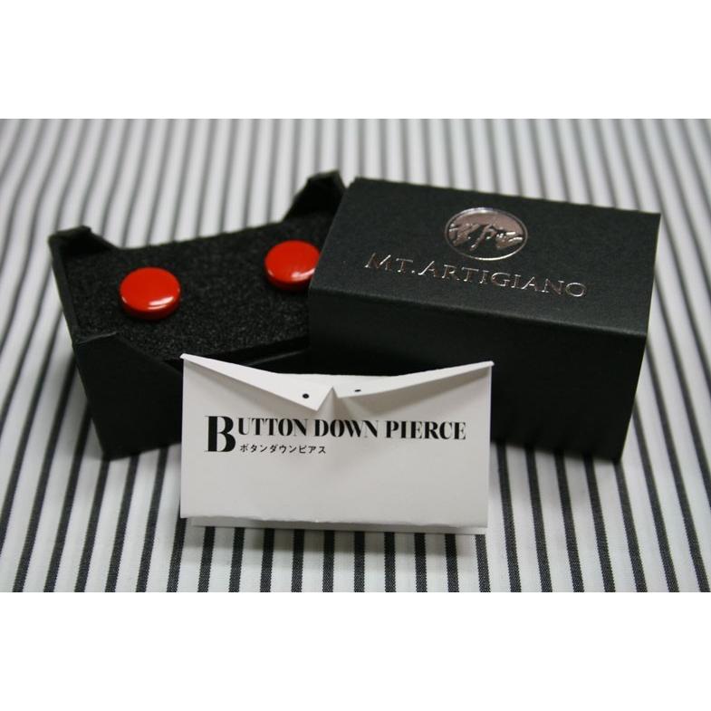 BUTTON DOWN PIERCE 【ボタンダウン　ピアス】朱色 |  | 05