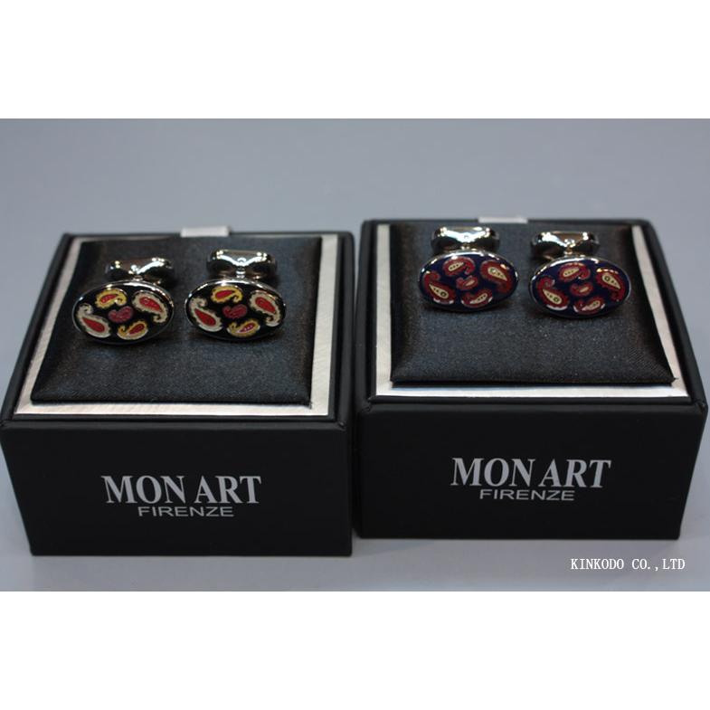 MON ART（モンアート） オーバル・ペイズリー カフリンクス｜オーバル／Made in Italy | 