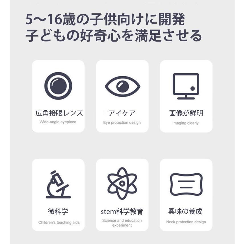 正規品 顕微鏡 100〜1200倍 標本*48付き 学習用 実験 知育 生物顕微鏡と反射顕微鏡 子供の頃から科学への興味を育てる マイクロスコープ 小学生 中学生 高校生｜shop-kiyomi｜03