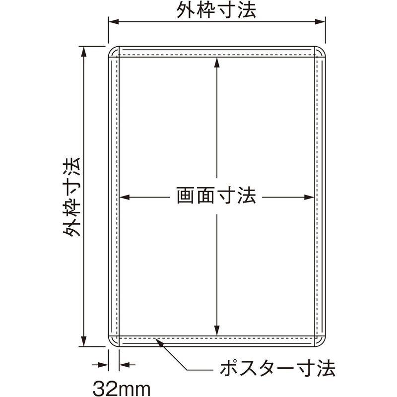 屋内用ポスターフレーム A2 ブラック BG/B ポスターグリップ PG-32R ポスターパネル 四辺開閉式 厚み21mm 薄型 店舗看板｜shop-kt-four｜05