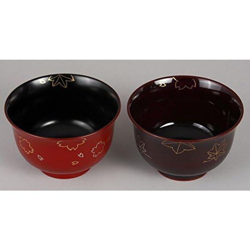 まえじゅう漆器 雅木質 漆 百合型夫婦椀 手描き春秋 6T-203｜shop-kt-four｜02