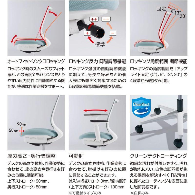 メーカー配送・設置・組立コクヨ ミトラ2 Mitra2 チェア オフィス ホワイト脚 スタンダードバック 肘無し メッシュタイプ ランバーサ｜shop-kt-four｜10