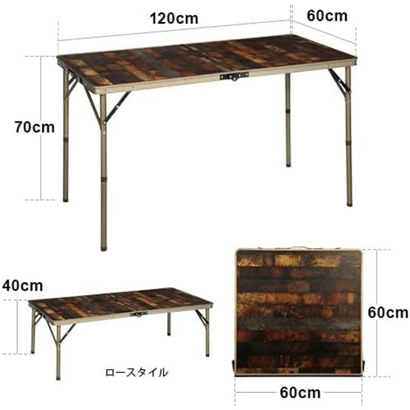 クイックキャンプ アウトドア 折りたたみテーブル 120×60cm 収納袋付き ヴィンテージライン QC-2FT120V｜shop-kt-four｜03