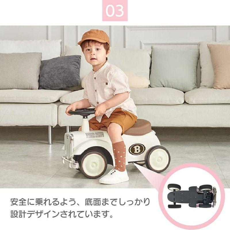 クラシックカー MODEL-A 足けり乗用玩具 車 安全設計 BeneBene(ホワイト）｜shop-kt-four｜04