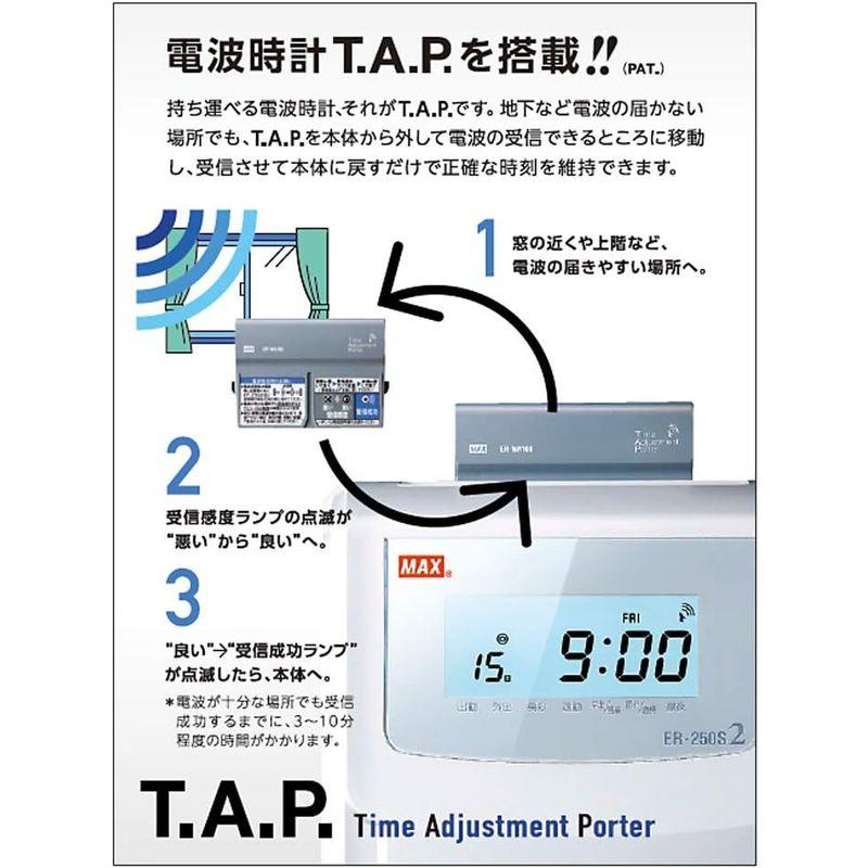 オフィス用品　マックス　電子タイムレコーダー　ER-110SUW　ホワイト　電波時計付き