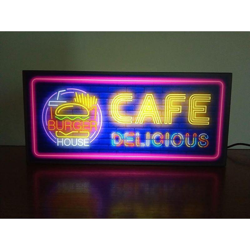 ファーストフード カフェ ハンバーガー バーガー ハウス CAFE 看板 置物 LED2wayライトBOX｜shop-kt-three｜04