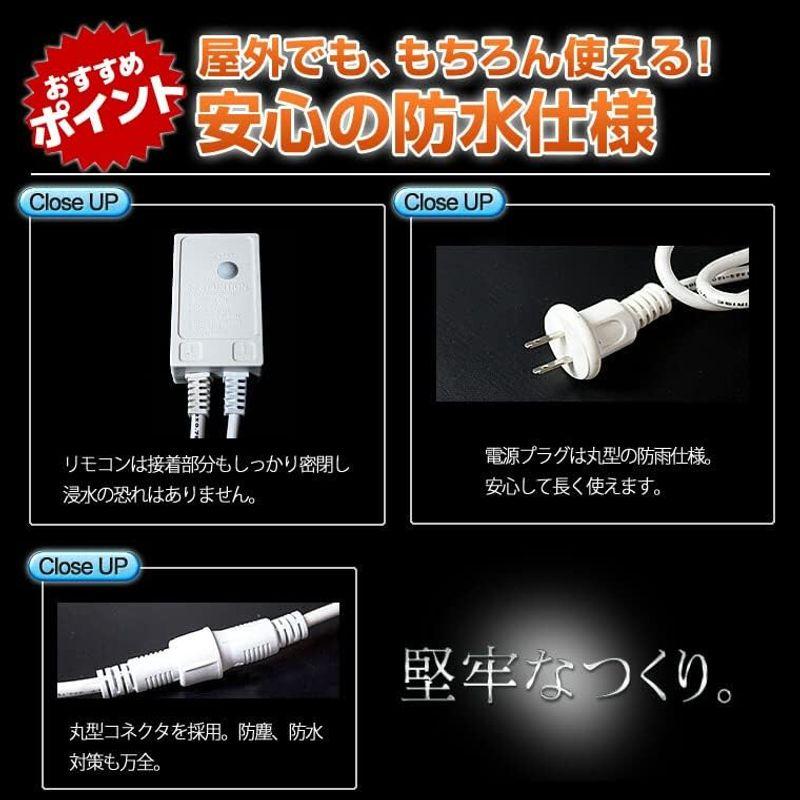 デコレーション用品　電光ホーム　LED　20パターン　リモコン付き　4.8m　点灯　8本　ドレープライト　イルミネーション　×　星モチーフ