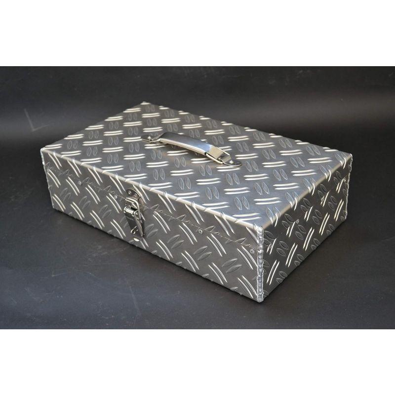 工具箱 日本製アルミ工具箱 ハンディタイプ 道具箱 幅400mm 小型ツールボックス チェッカーボックス 縞板｜shop-kt-three｜02