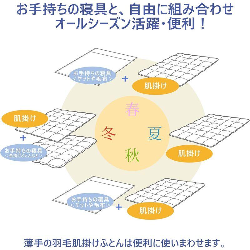 掛けふとん シングル 寝具 西川 (Nishikawa) 洗える 羽毛 肌掛け布団 ダウンケット ダウン70% 薄手 コンパクトにお届け 半圧縮梱包 ロイヤル｜shop-kt-three｜04