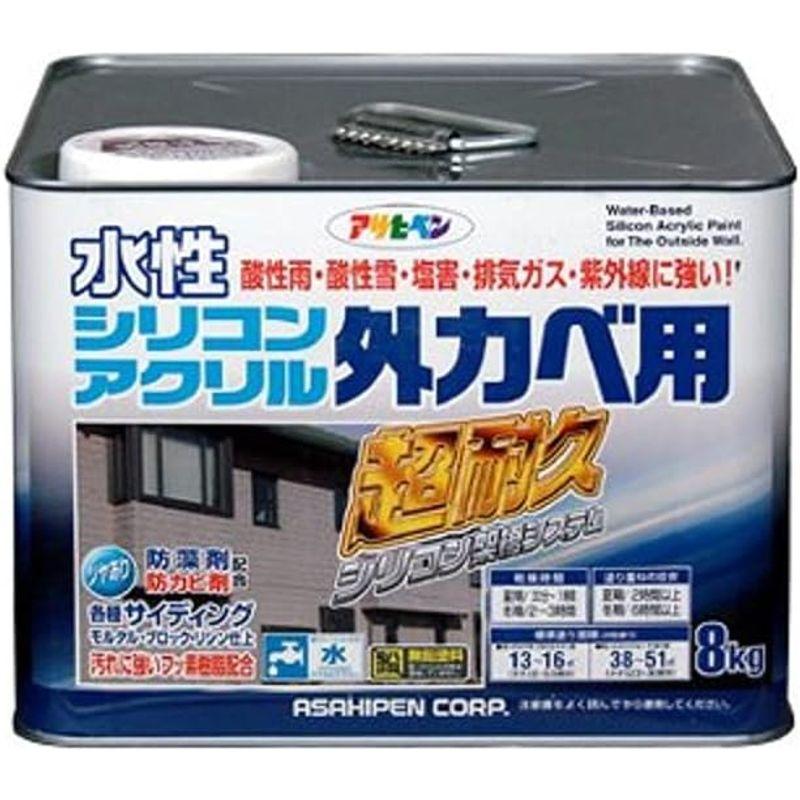 再再販 塗料缶・ペンキ ホワイト 塗料 アサヒペン 水性シリコンアクリル外かべ用 8KG