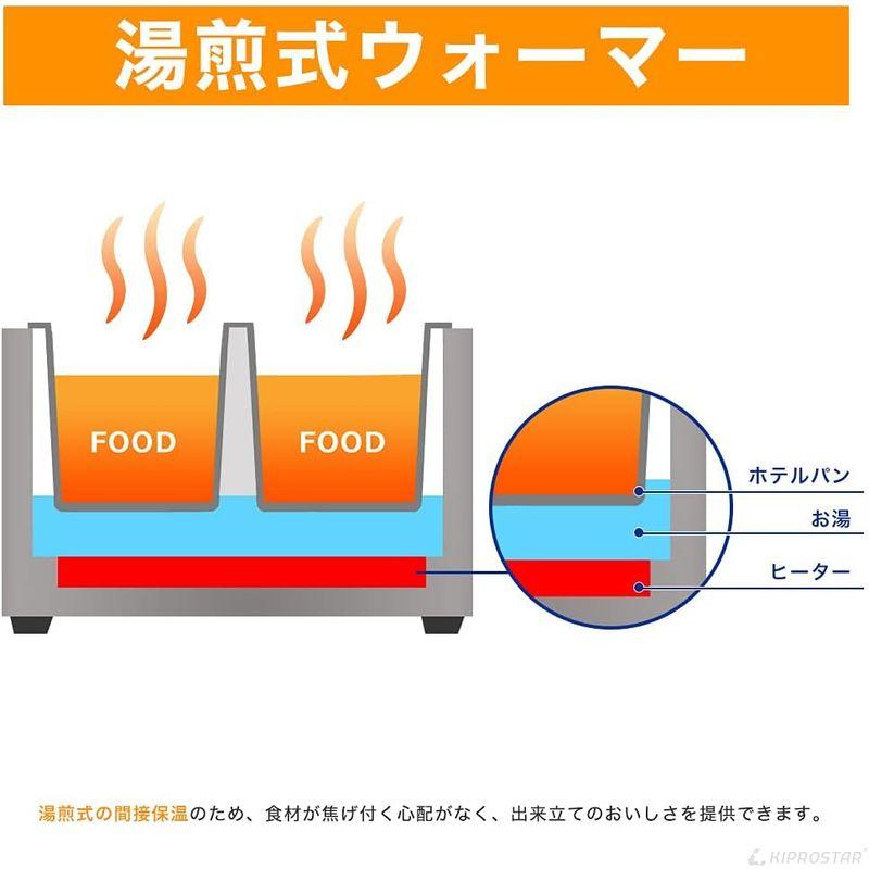 業務用 電気式 フードウォーマー 湯煎式保温器 コンパクトタイプ KIPROSTAR(キプロスター) (ホテルパン1/6×4個)｜shop-kt-three｜03