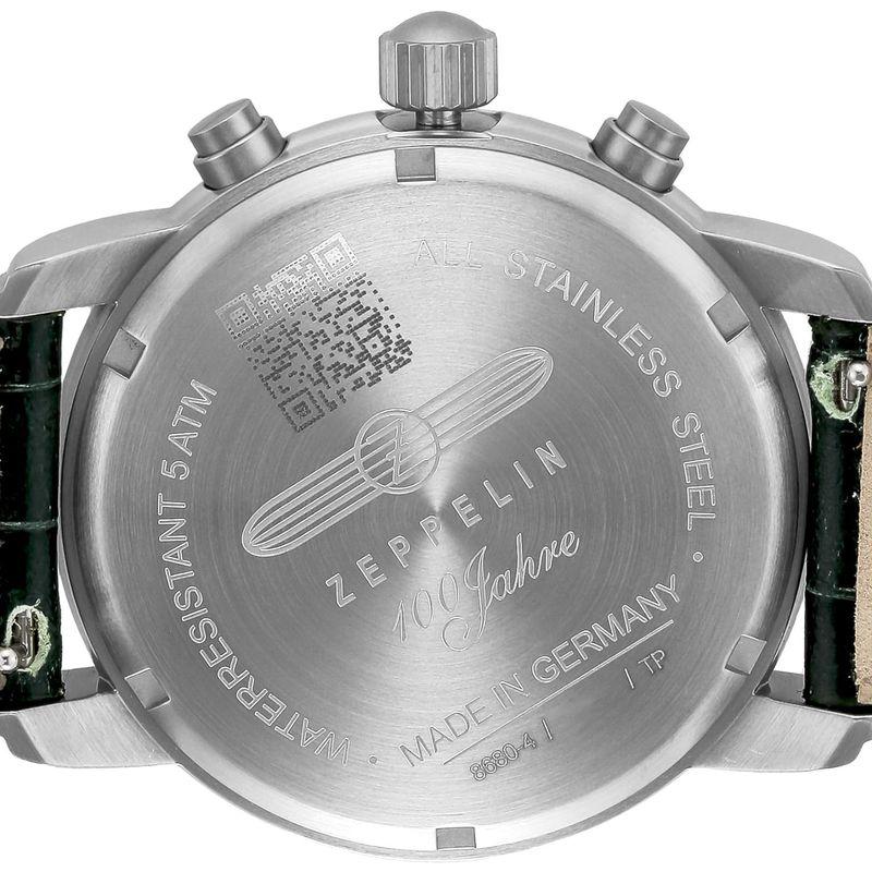 ツェッペリンZEPPELIN 腕時計 100周年記念モデル グリーンツェッペリン クロノグラフ アラーム チェンジベルト付 8680-4 メ｜shop-kt-three｜04