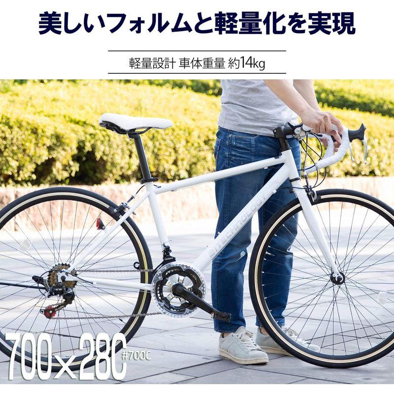 21Technology 自転車 ロードバイク 700c ホワイト 700×28c シマノ14段変速ギヤ ドロップハンドル 補助ブレーキ搭載｜shop-kt-three｜02