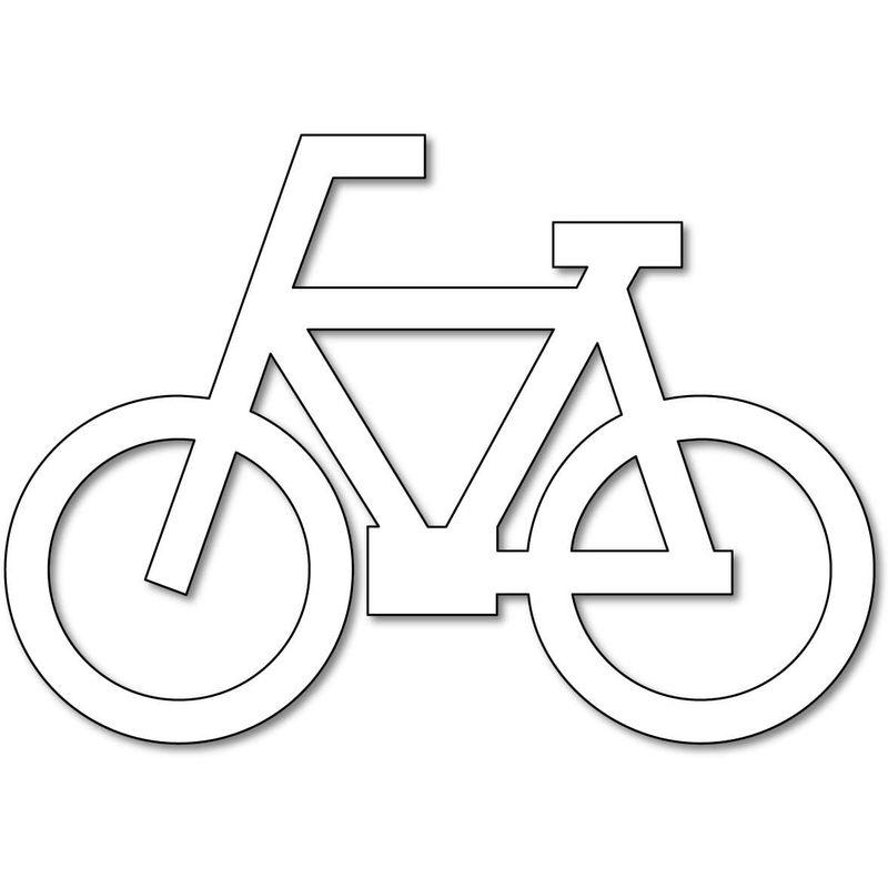 路面表示シート　自転車マーク（縦70cm×横100cm）白色　自転車置場・自転車通行帯
