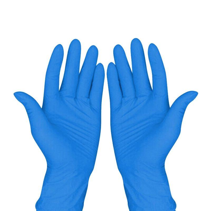 セーフラン　ニトリル使い捨て手袋粉無し　Mサイズ(幅約93-102mm)　ブルー　左右兼用　1箱100枚　厚さ約0.10ｍｍ(指先)　パウダ
