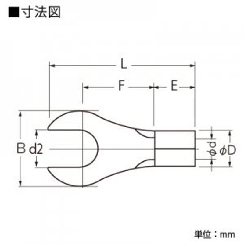 ニチフ端子工業　銅線用裸圧着端子(Y形)先開形　14Y-8