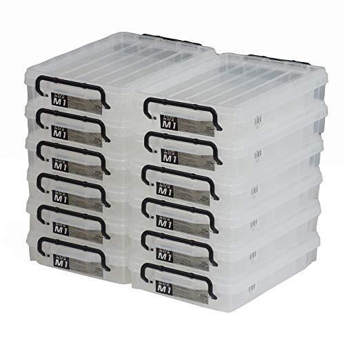JEJアステージ 収納ボックス NWボックス M-1 クリア 奥行44.3×高さ8.4×幅29.5cm 12個セット DIY 工具 日本製 小物 コンテナ 玩具