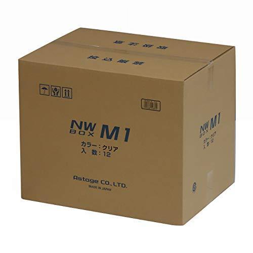 JEJアステージ 収納ボックス NWボックス M-1 クリア 奥行44.3×高さ8.4×幅29.5cm 12個セット DIY 工具 日本製 小物 コンテナ 玩具 ×3枚
