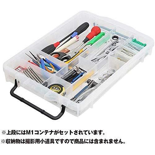 JEJアステージ 収納ボックス NWボックス M-1 クリア 奥行44.3×高さ8.4×幅29.5cm 12個セット DIY 工具 日本製 小物 コンテナ 玩具 ×3枚