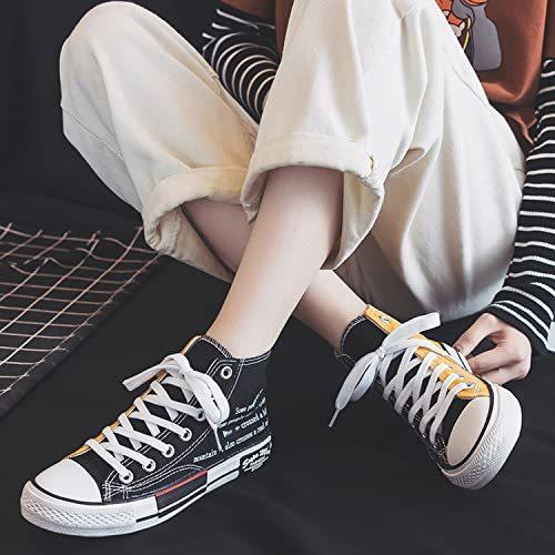 一部予約販売中 スニーカー おしゃれ メンズ レディース 黒 ハイカット ハイカットスニーカー カジュアルシューズ カジュアルスニーカー ブラックイエロー 26 5cm Materialworldblog Com