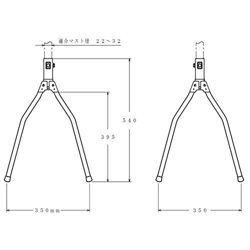 マスプロ電工 ルーフベース 屋根馬 適合マスト径22*32mm 溶融亜鉛メッキ RB35S｜shop-kukui｜03