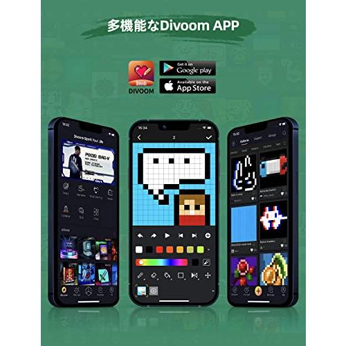 Divoom Ditoo-Mic ワイヤレスBluetoothスピーカー カラオケ自宅用/マイク/ドット絵/低音強化/USB-C接続/TFカード対応/APP多機能操作(グリーン)｜shop-kukui｜06