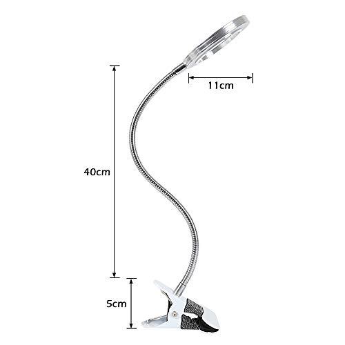 Shuiling 拡大鏡 ルーペ ledライト付き スタンド式 8倍の倍率拡大鏡を搭載 USB給電 10ｗ 5V 2A レンズ径10.5cm 角度調整可能 360*回転 虫眼鏡 折りたたみ式 クリ｜shop-kukui｜07