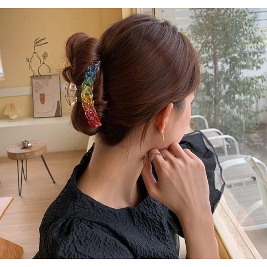 バンスクリップ ヘアクリップ オーロラカラー 韓国 可愛い おしゃれ
