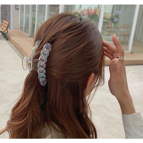 バンスクリップ ヘアクリップ オーロラカラー 韓国 可愛い おしゃれ