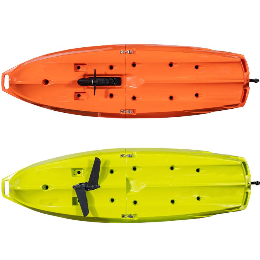 足漕ぎ カヤック 分割式フィッシングカヤック 1人乗り プロペラ式駆動