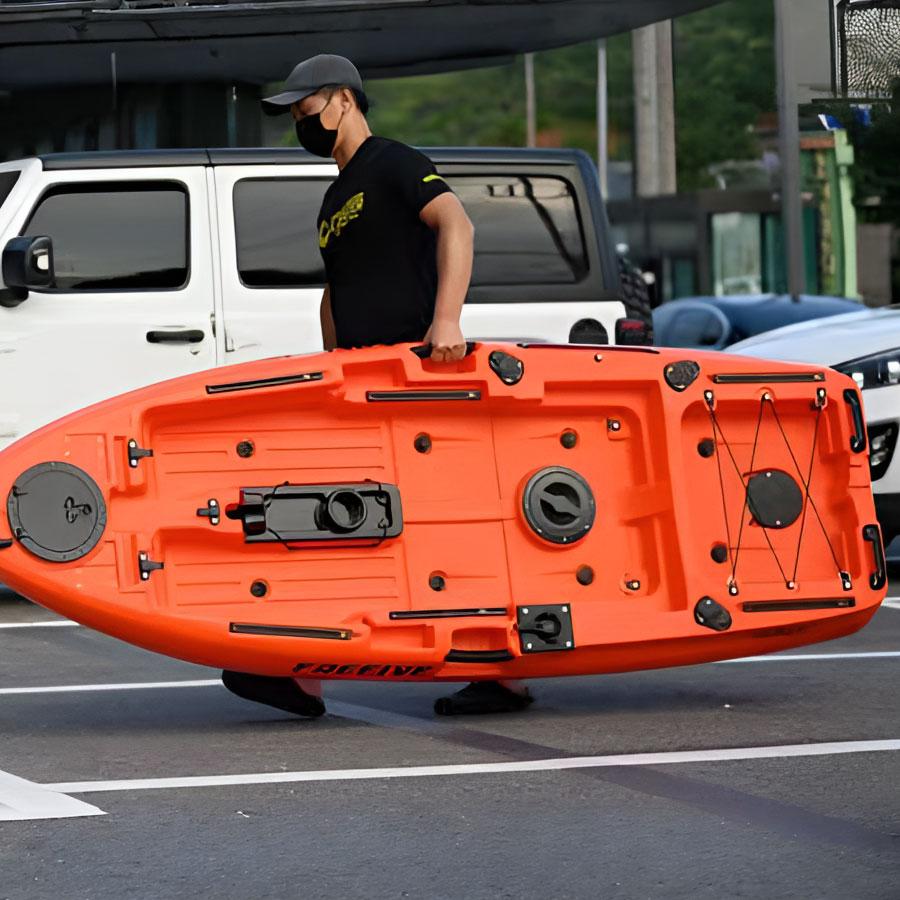 足漕ぎ カヤック 分割式フィッシングカヤック 1人乗り プロペラ式駆動 