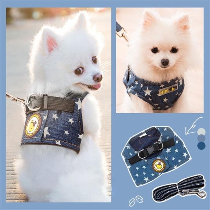 ハーネスとリードセット ボディハーネス 4種 犬用 デニム 散歩