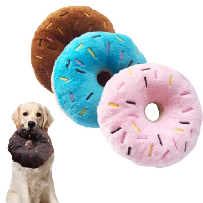 噛みおもちゃ ドーナツ 犬用 全3色 音が鳴る メール便送料無料
