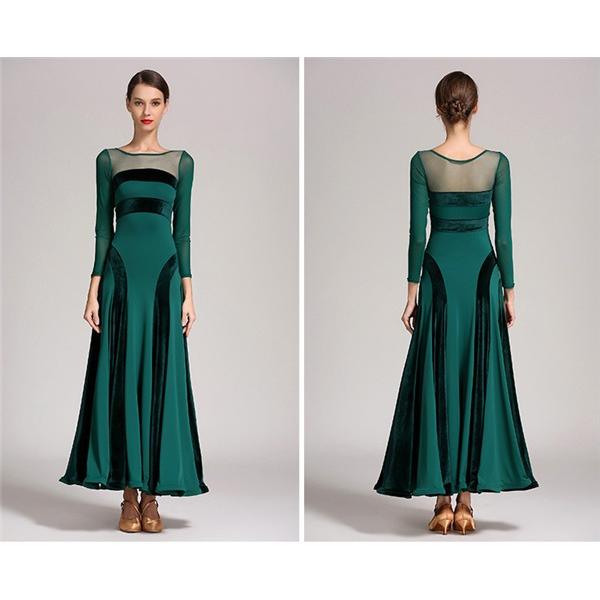 社交ダンス 衣装 モダンドレス 社交ダンスドレス 大きい裾 ダンス 黒