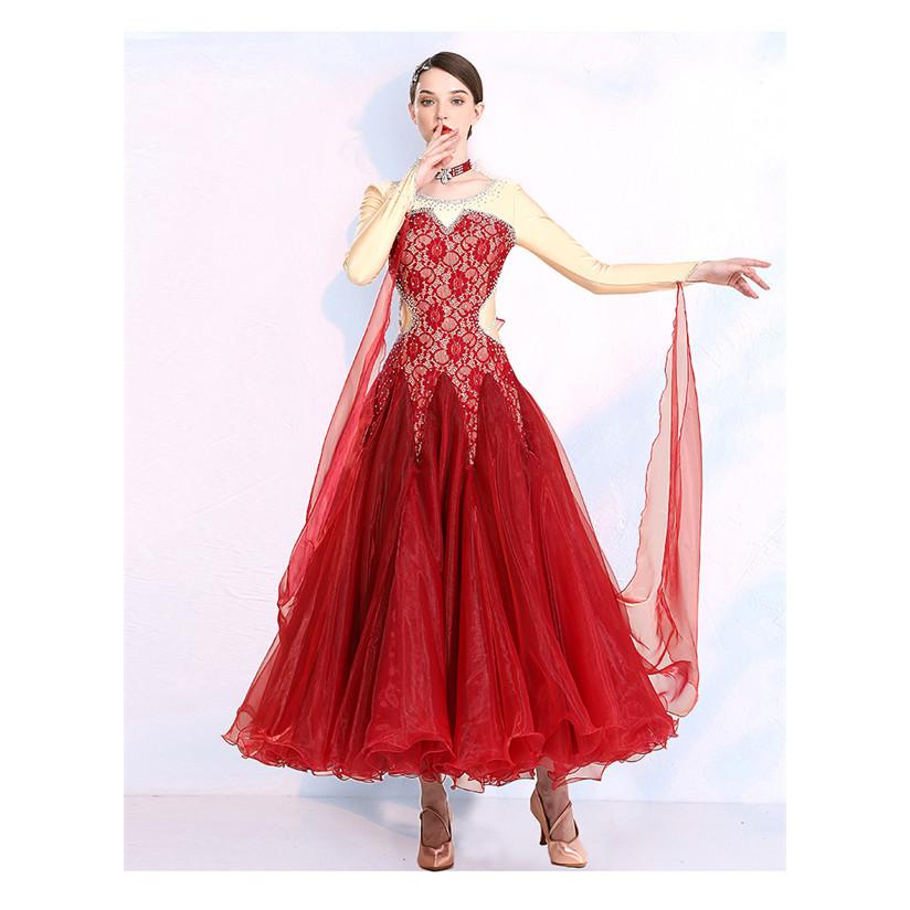 社交ダンス ワンピース モダンドレス 大きいサイズ 長袖 社交ダンス