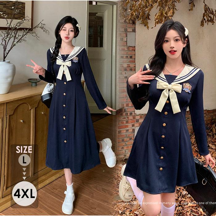 ロリータ 制服 学生服 学園 ケープ コスプレ ネイビー ワンピース 長袖 ワンピース 制服 JK服 女子高生 スクールウェア 学園祭 文化祭