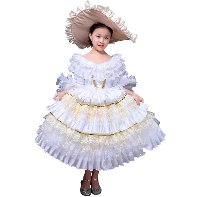 キッズ 子供 服 ワンピース ワンピース 卒業園 D9165c0 キッズ ロングドレス 司会 劇場ドレス フォーマル 女の子 女の子 演奏会 結婚式 中世貴族風 七五三 D9165c0 卒業園 発表会 子ども 入園式 マンテンショップ