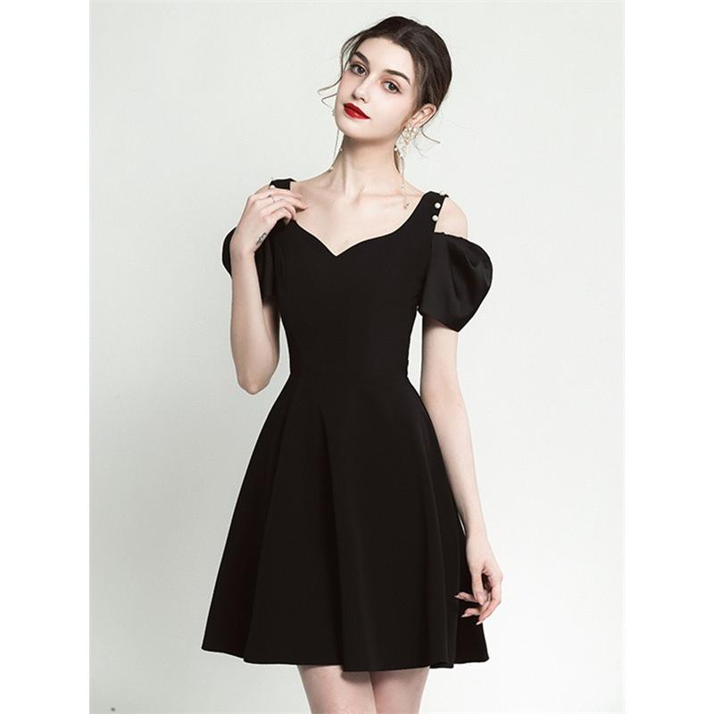 パーテイードレス 膝丈ワンピース ショートドレス 大人 肩出し 演奏会