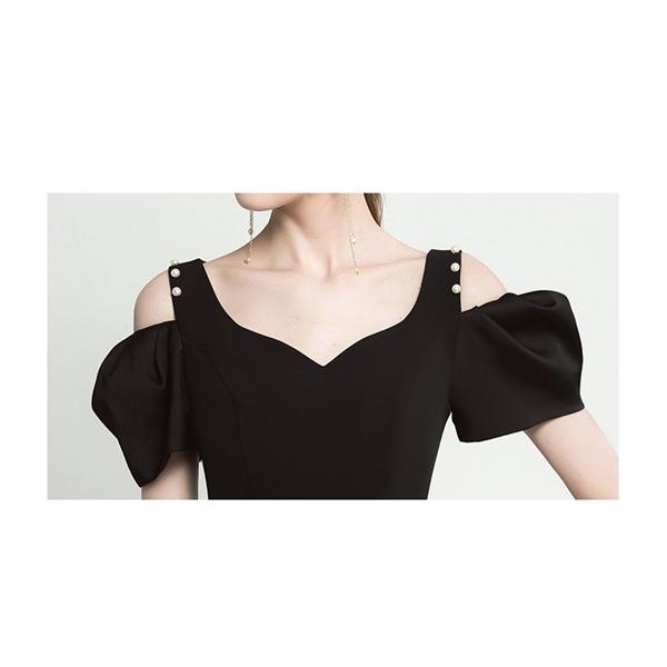 パーテイードレス 膝丈ワンピース ショートドレス 大人 肩出し 演奏会