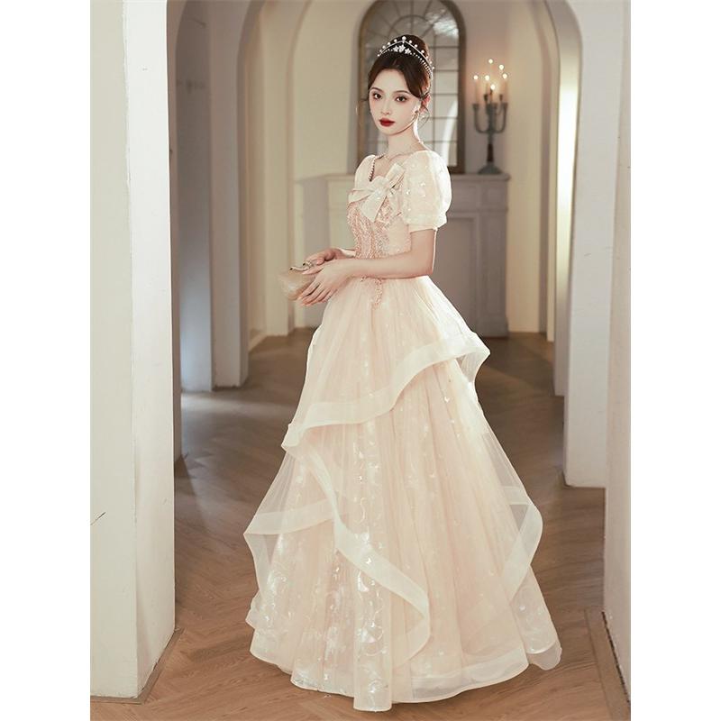 ドレス 大人 ピアノ発表会 演奏会 ロング丈 結婚式 パーティードレス