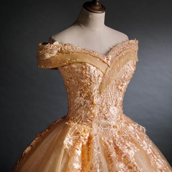 ロングドレス ロング丈 カラードレス オフショルダー オフショルドレス