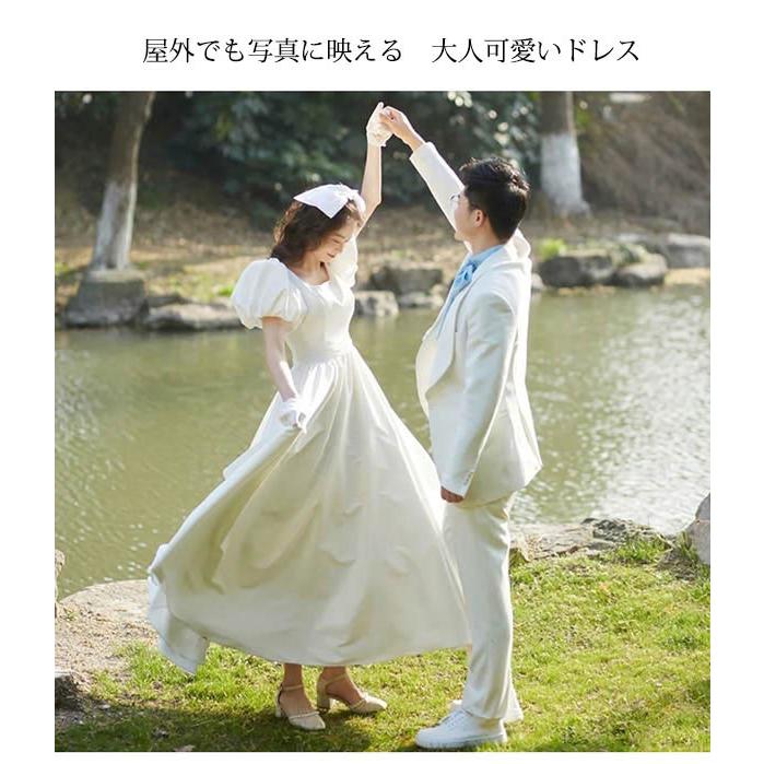 ウィングドレス ドレス 結婚式 花嫁 ミモレ丈 ミディ丈ドレス スクエア 