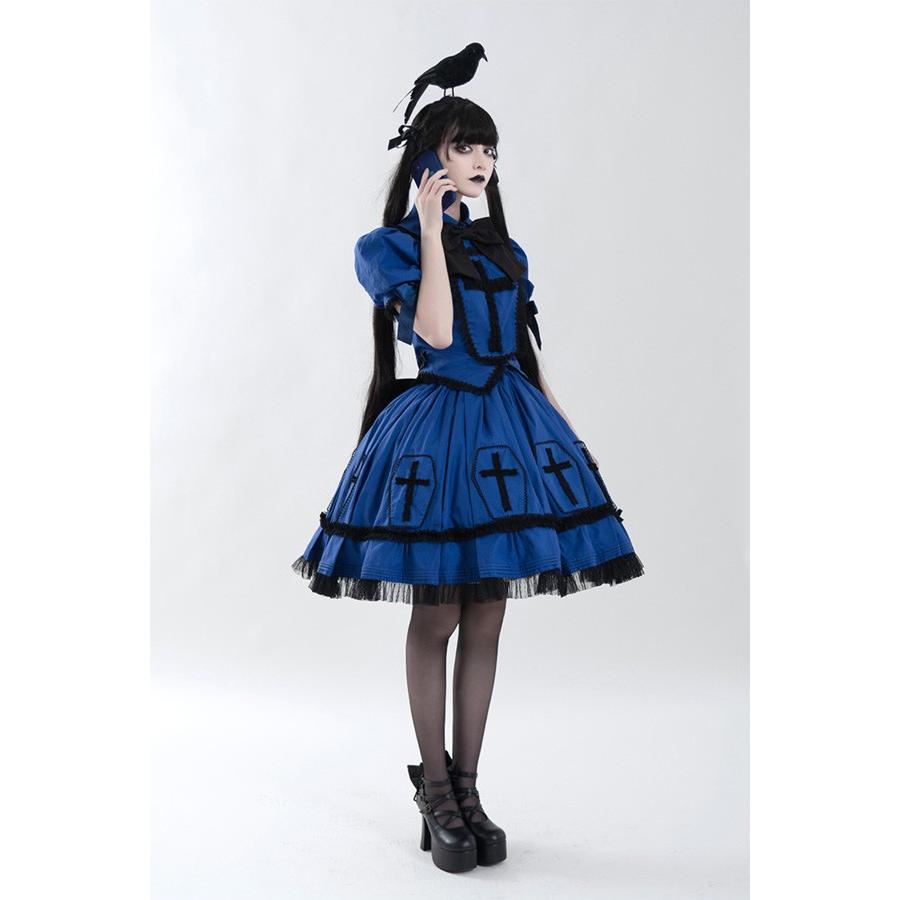 ロリータ スカート ハロウィン セット 魔女風 膝丈 レディース