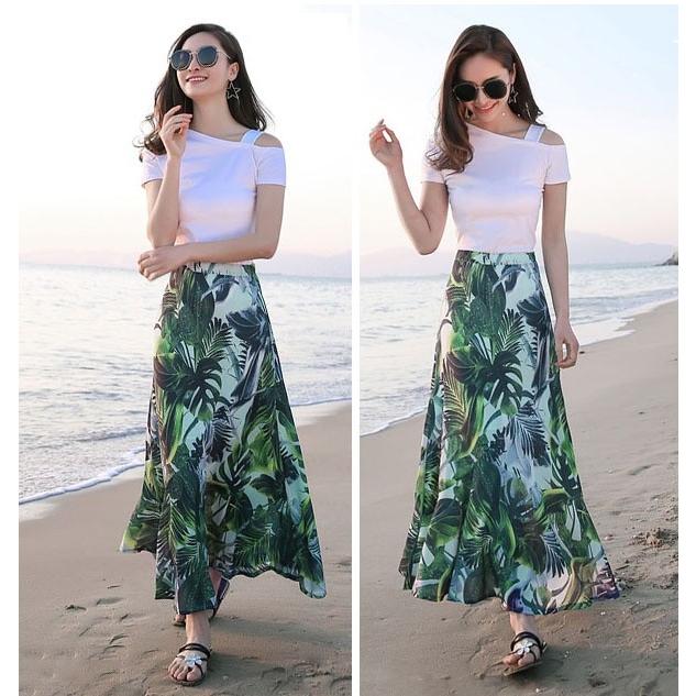 ふんわり マキシ ロングスカート フレアスカートマキシスカート