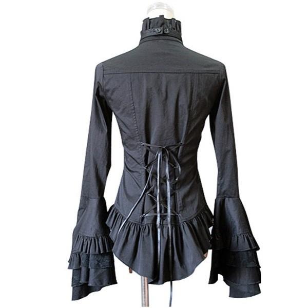 ゴスロリ ロリータ シャツ パンク ゴシック 貴族風 ホワイト ブラック