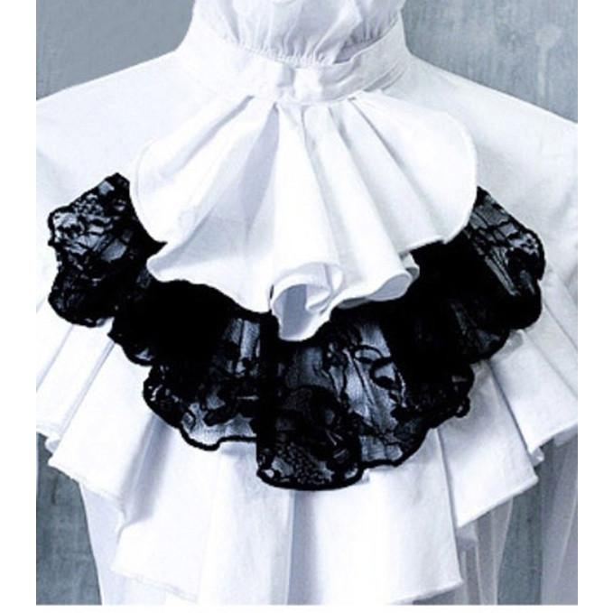 ゴスロリ ロリータ シャツ パンク ゴシック 貴族風 ホワイト ブラック