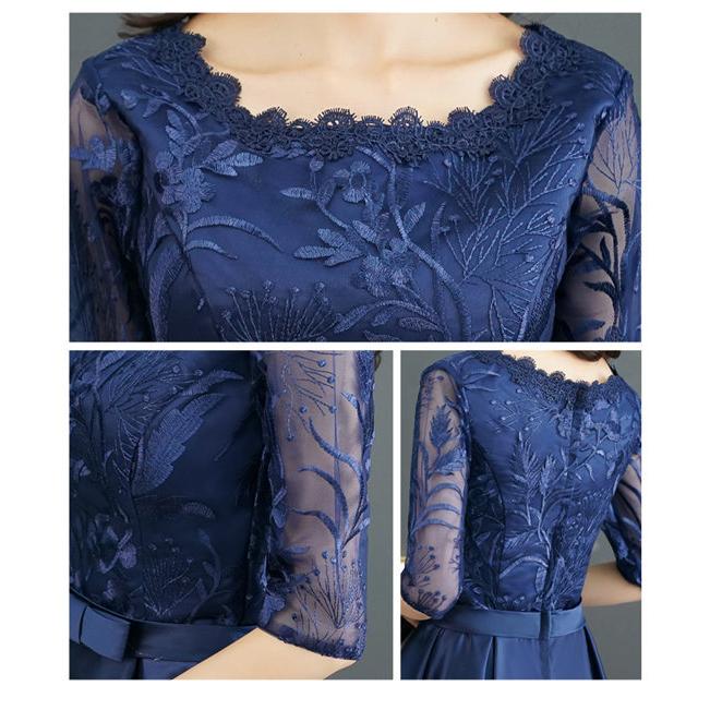 ミモレ丈ドレス 発表会 結婚式 二次会 フォーマル 大人 ピアノ発表会