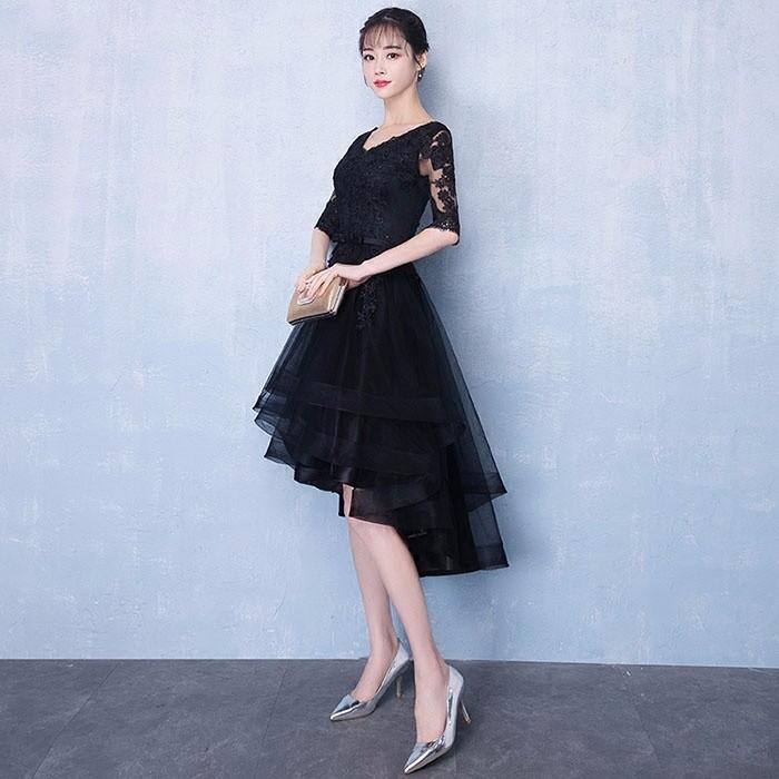 パーティードレス 演奏会 韓国 ぽっちゃり フィッシュテール 編み上げ