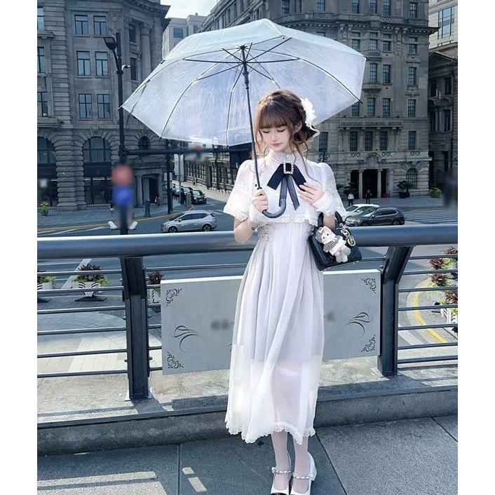 量産型 地雷系 ワンピース ロリータ 夏 レース レディース 女子 ロング